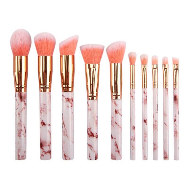 10pcs Marble Brushes Face Cosmetics Private Label Makeup Brush Set - Shmily Beauty