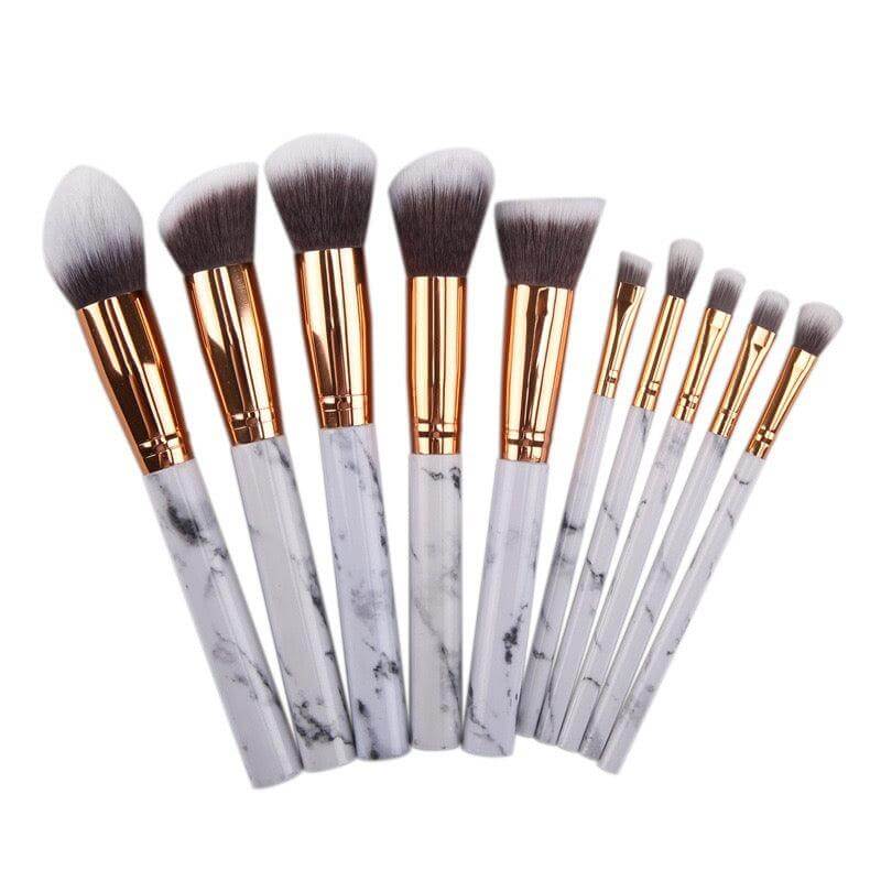 10pcs Marble Brushes Face Cosmetics Private Label Makeup Brush Set - Shmily Beauty