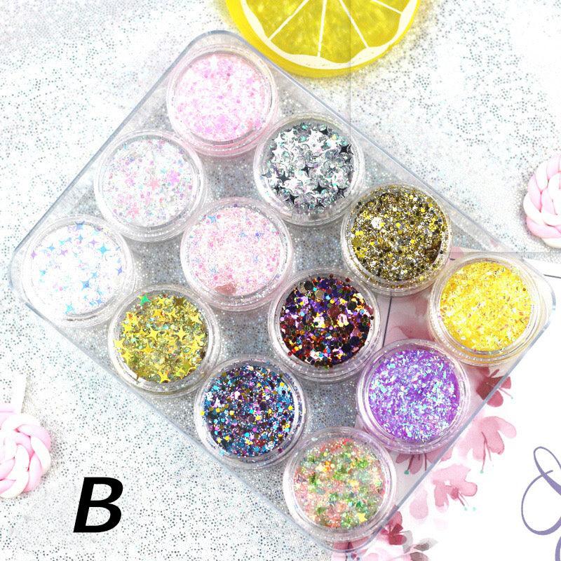 12 Boxes of Sequin Gel Cream Eyeshadow Glitter Shiny Mini Eyeshadow - Shmily Beauty