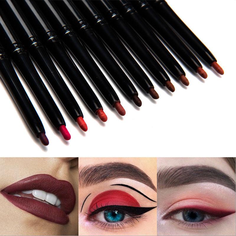 12 Color Retractable Lipliner Pencil Matte Vegan Waterproof Lip Liner - Shmily Beauty