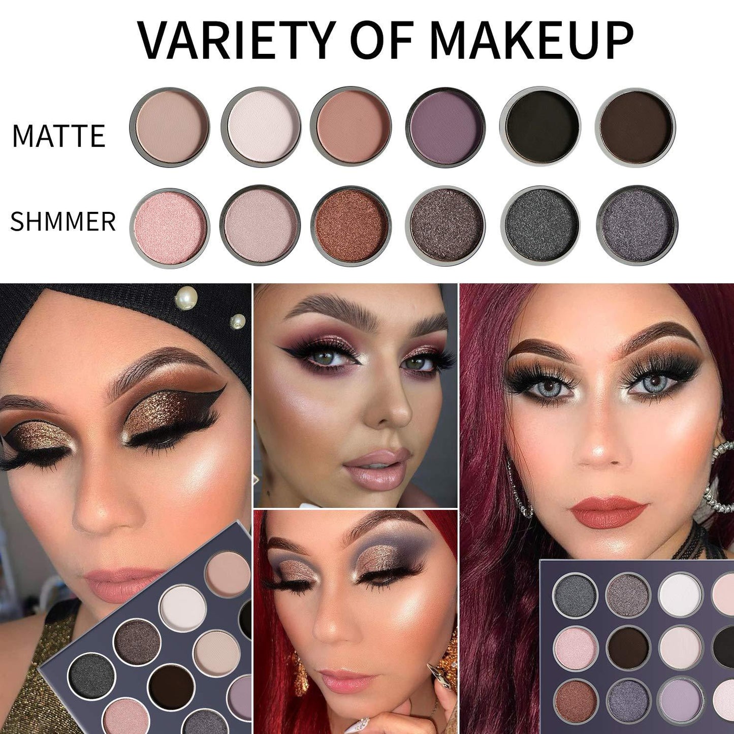 12 Colors Private Label Eyeshadow Palette High Pigment Makeup Pallette Eyeshadow Palettes - Shmily Beauty