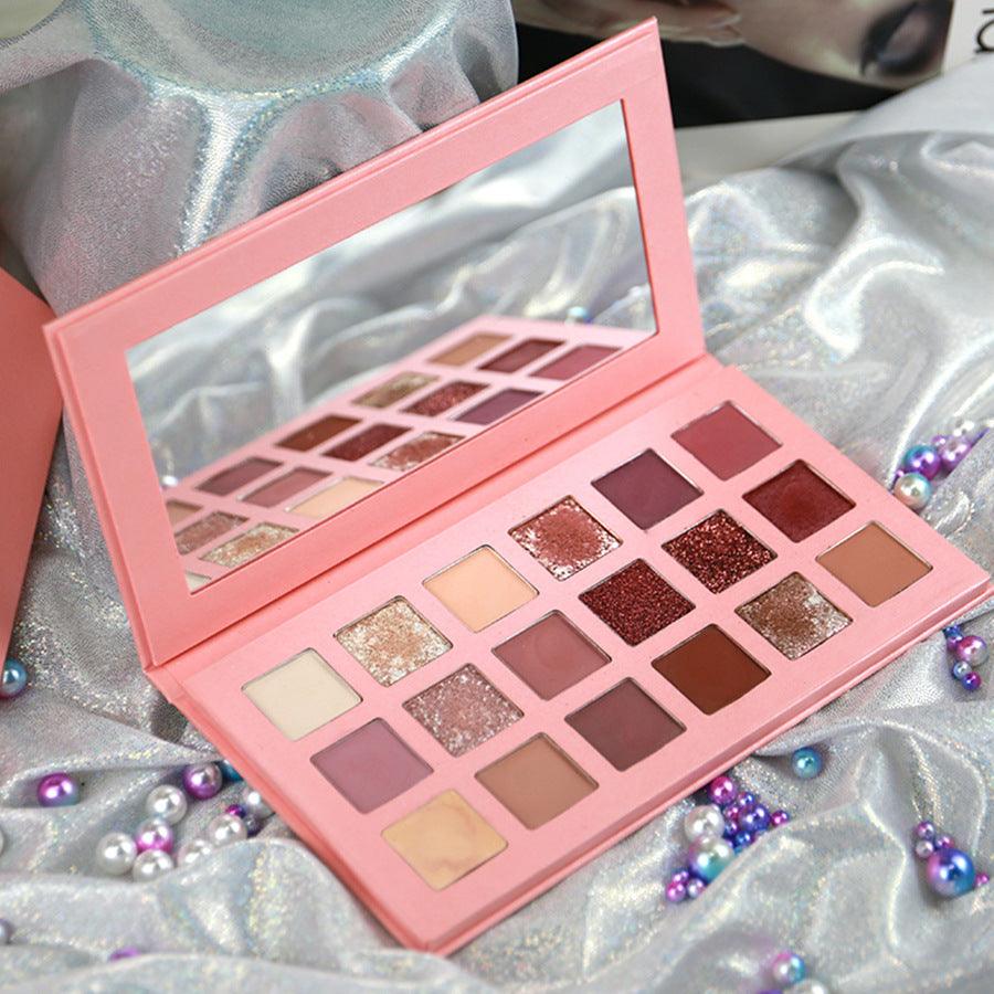 18 Colors Custom Wholesale Beauty Glitter Matte Eye shadow Private Label High Pigment Eyeshadow Palettes - Shmily Beauty