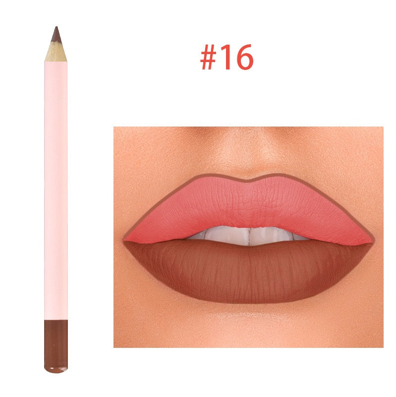 18 Color Lipliner Pencil Matte Vegan Waterproof Crayon Lip Liner