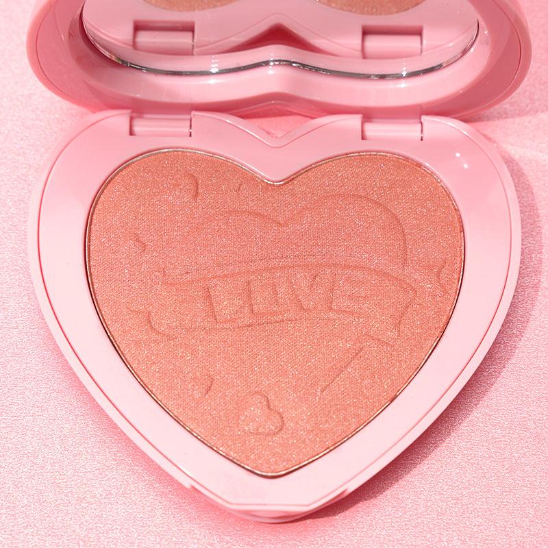 3 Color Heart Shape Contour Highlight Blush Vegan Blush Palette - Shmily Beauty