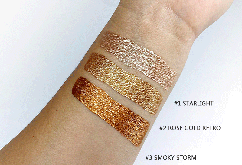 3 Colors Sparkly Metallic Liquid Eyeshadows - Shmily Beauty