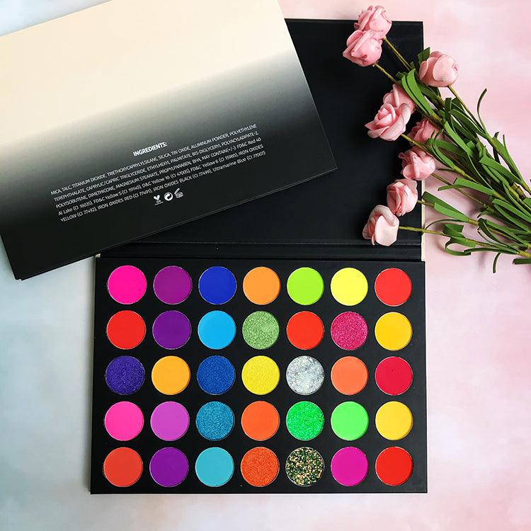 35 Colors High-Quality Neon Eyeshadow Palettes With Vibrant Colors - Shmily Beauty