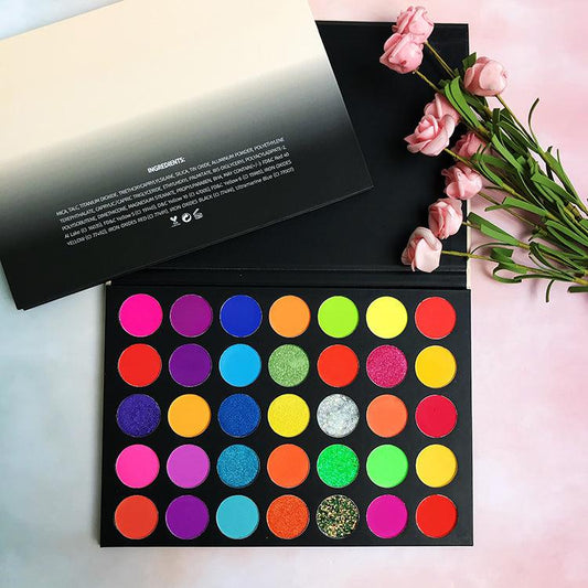 35 Colors High-Quality Neon Eyeshadow Palettes With Vibrant Colors - Shmily Beauty