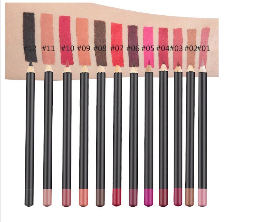 3in1 Lip Liner 12 Colors Matte Lipliner Pencil Private Label Lip Liner - Shmily Beauty