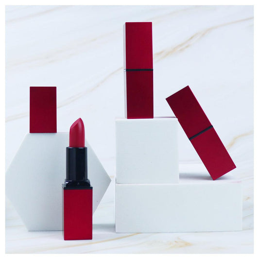5 Colors Matte Red Square Tube Lipsticks - Shmily Beauty
