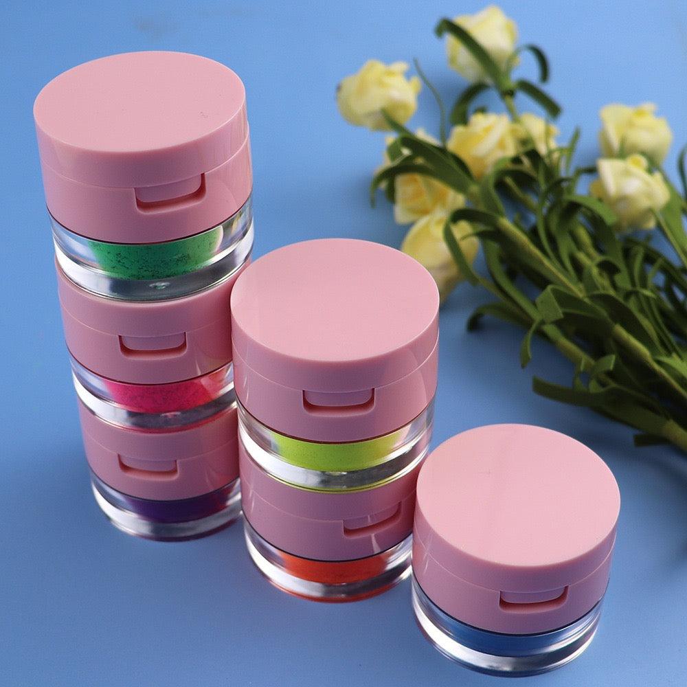 7 Colors Neon Single Loose Eyeshadows With Puff - Shmily Beauty