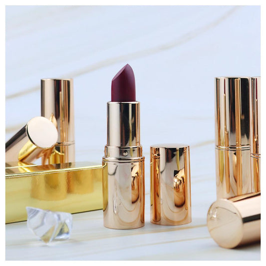 8 Colors Matte Golden Round Tube Lipsticks Wholesale - Shmily Beauty