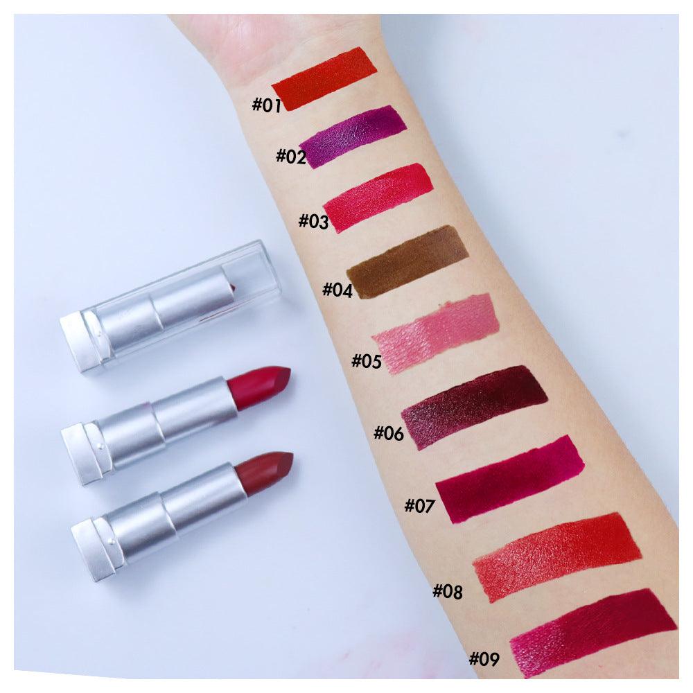 9 Colors Transparent Silver Tube Moisturizing Lipsticks - Shmily Beauty