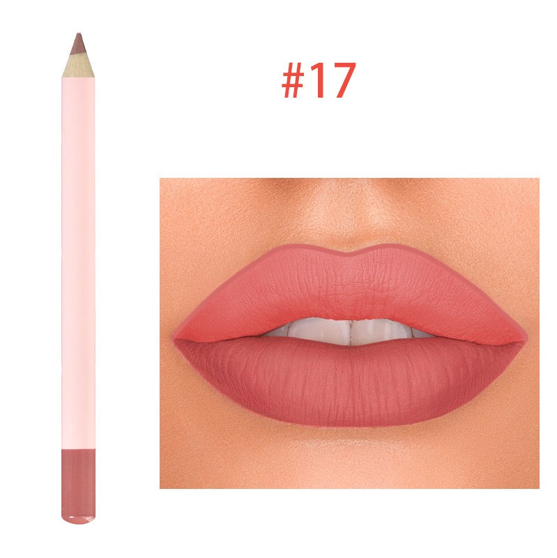 18 Color Lipliner Pencil Matte Vegan Waterproof Crayon Lip Liner