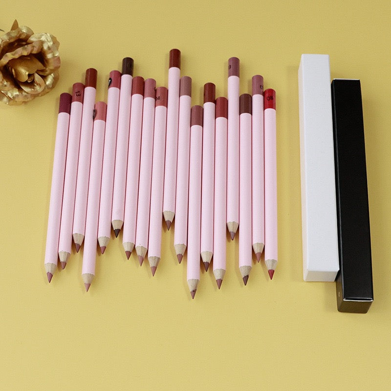 18 Color Lipliner Pencil Matte Vegan Waterproof Crayon Lip Liner