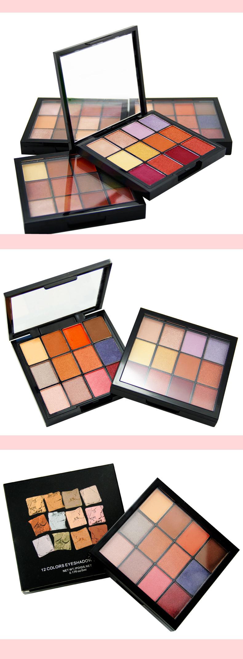 Customized private label high pigmented 12 Colors eye shadow Wholesale DIY Eyeshadow Palette - Shmily Beauty