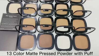 Waterproof Makeup Face powder Pigment Matte Compact Pressed Powder