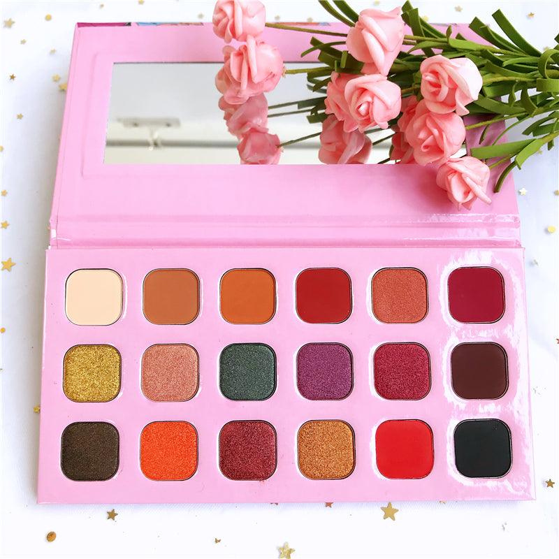 Factory Direct Sales Baby Pink Cardboard 18 Colors Eyeshadow Palettes - Shmily Beauty