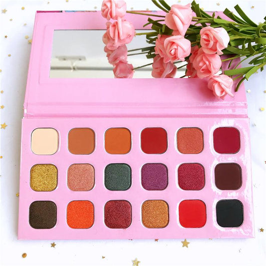 Factory Direct Sales Baby Pink Cardboard 18 Colors Eyeshadow Palettes - Shmily Beauty