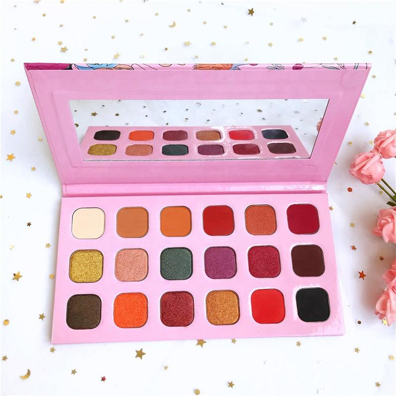 Factory Direct Sales Baby Pink Cardboard 18 Colors Eyeshadow Palettes - Shmily Beauty