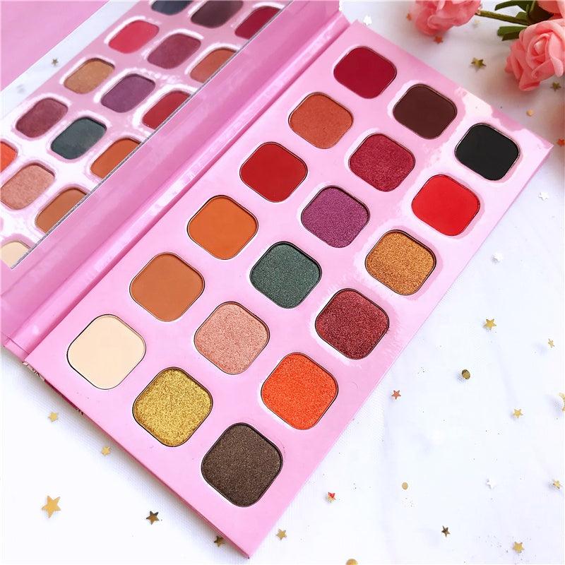 Factory Direct Sales Baby Pink Cardboard 18 Colors Eyeshadow Palettes - Shmily Beauty