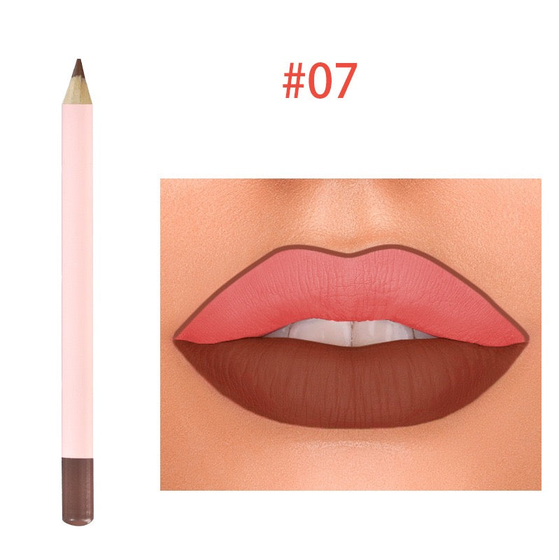 18 Color Lipliner Pencil Matte Vegan Waterproof Crayon Lip Liner