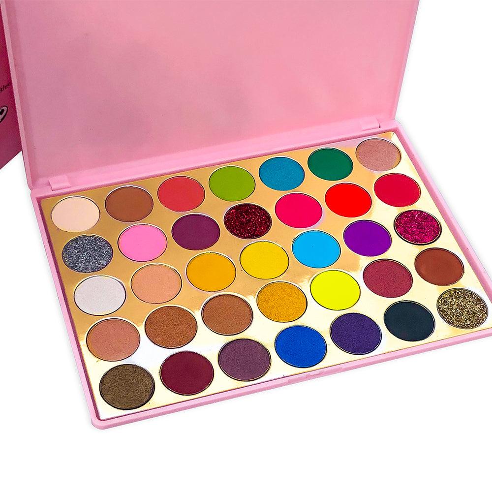 High Pigment 35 Colors Custom Beauty Glitter Matte Eye shadow Plastic Eyeshadow Palettes Private Label - Shmily Beauty