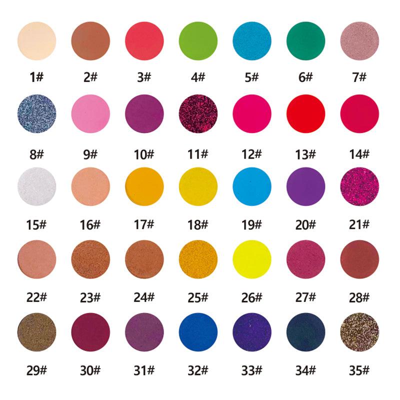 High Pigment 35 Colors Custom Beauty Glitter Matte Eye shadow Plastic Eyeshadow Palettes Private Label - Shmily Beauty