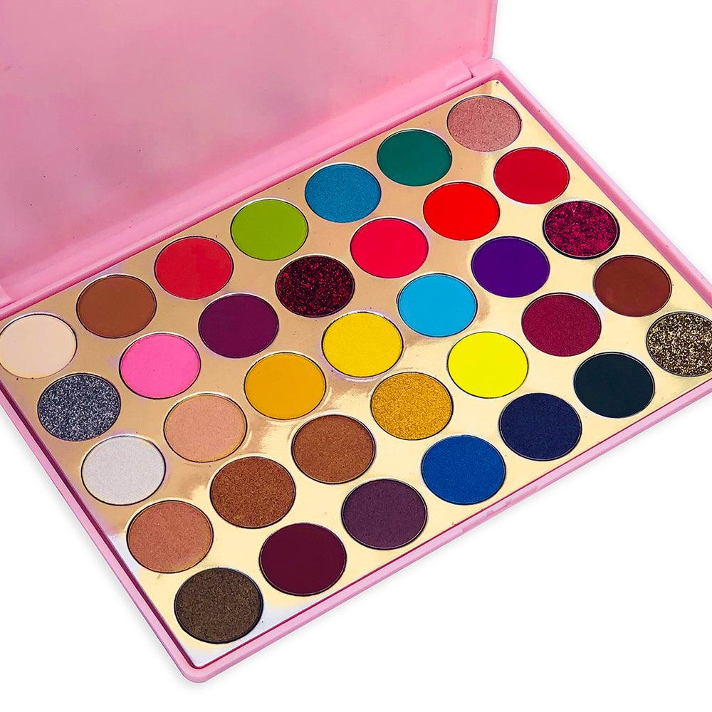 High Pigment 35 Colors Custom Beauty Glitter Matte Eye shadow Plastic Eyeshadow Palettes Private Label - Shmily Beauty