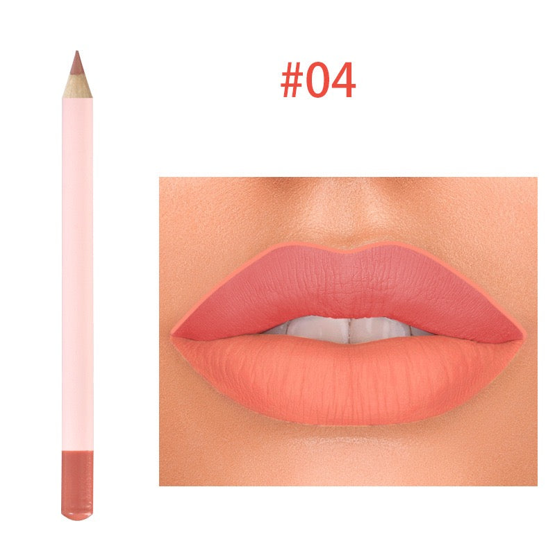 18 Color Lipliner Pencil Matte Vegan Waterproof Crayon Lip Liner