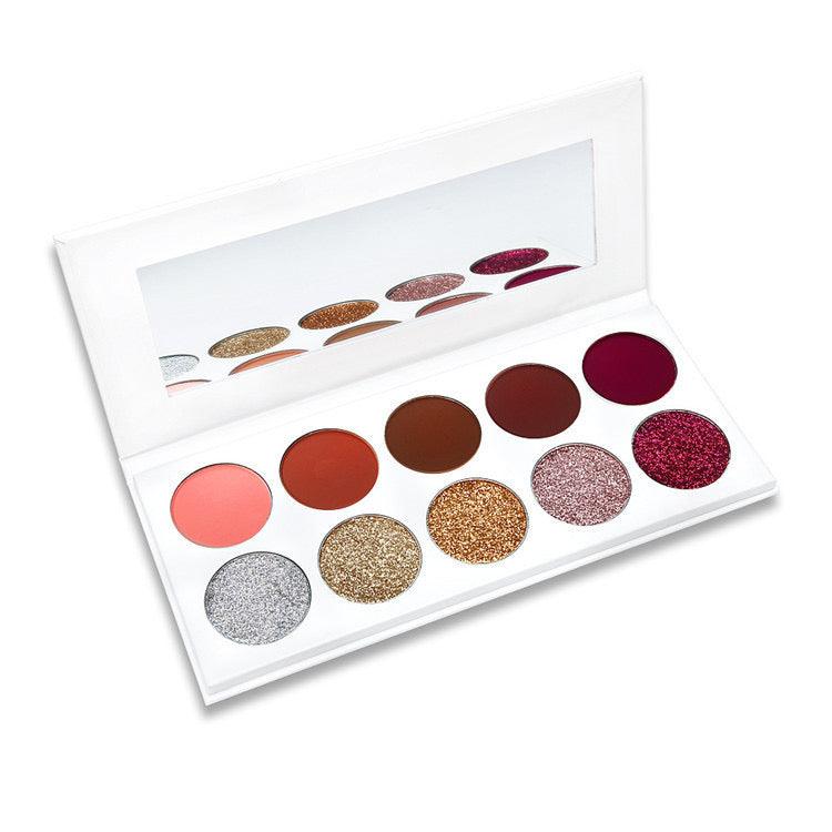 Makeup Cosmetic Eyeshadow Palette Glimmer Matte DIY Pigment Eyeshadow 10 Colors Square - Shmily Beauty
