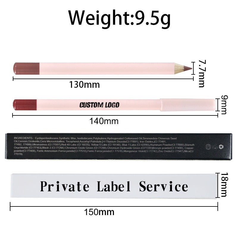 18 Color Lipliner Pencil Matte Vegan Waterproof Crayon Lip Liner