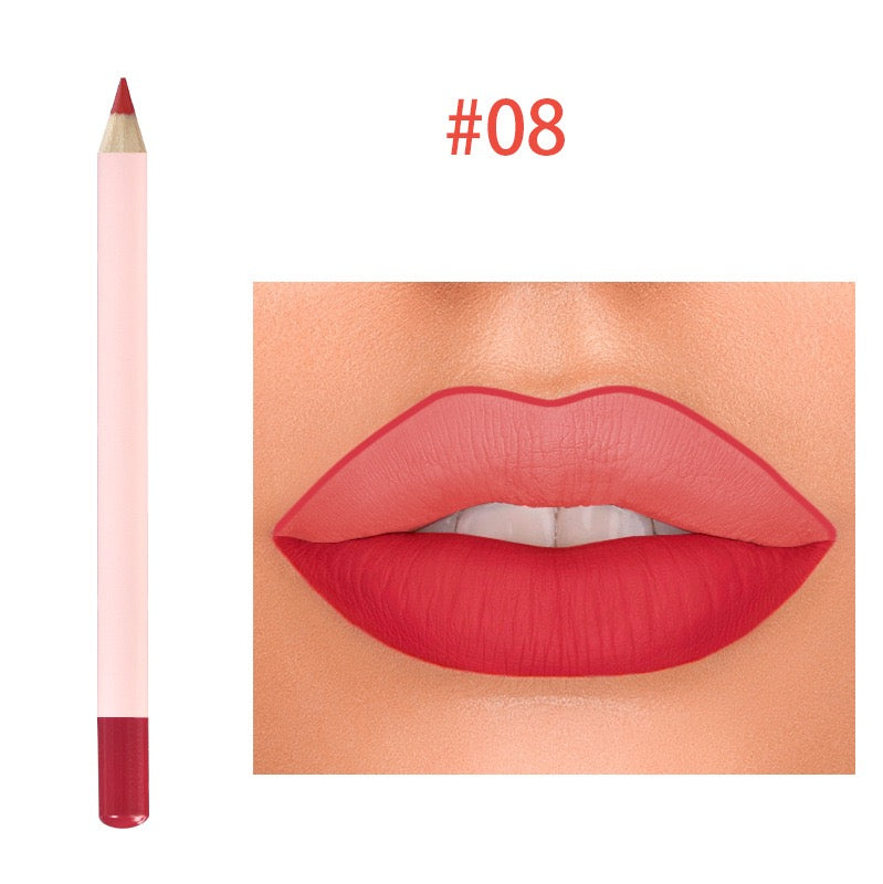 18 Color Lipliner Pencil Matte Vegan Waterproof Crayon Lip Liner