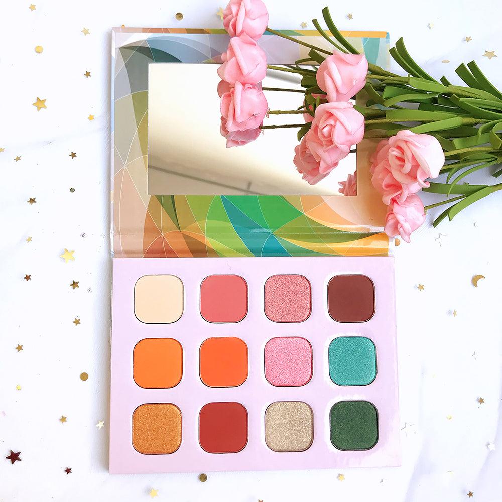 New Make Up Eye Shadow Cosmetics Custom Glitter 12 Colors Private Label Eyeshadow Palettes - Shmily Beauty