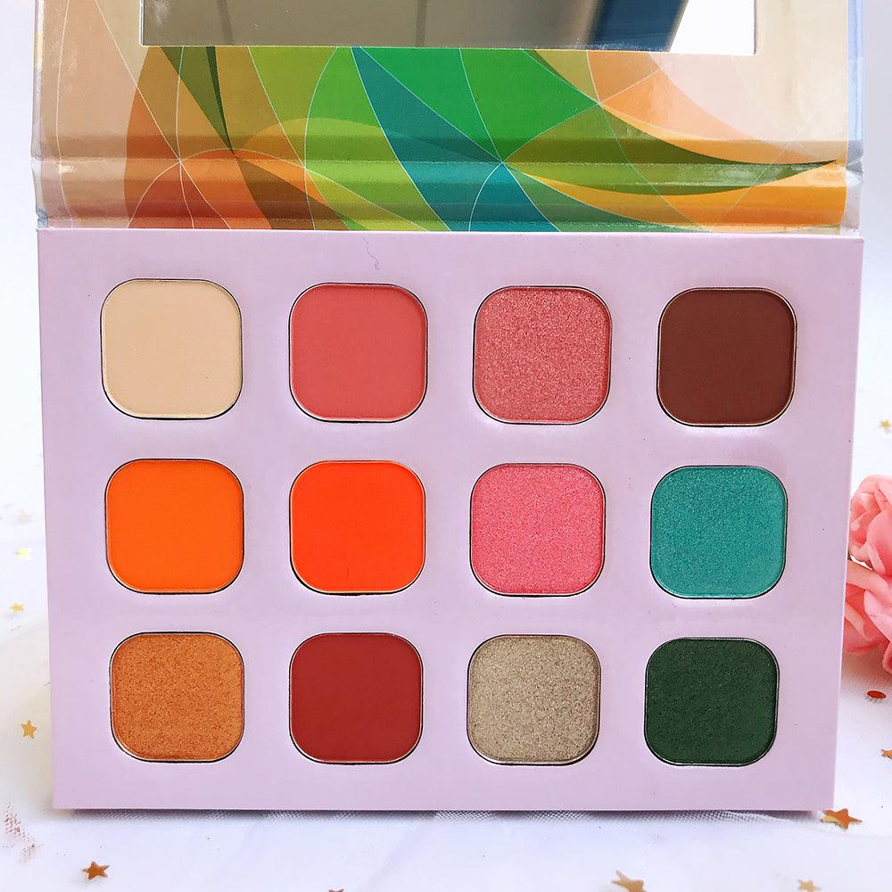 New Make Up Eye Shadow Cosmetics Custom Glitter 12 Colors Private Label Eyeshadow Palettes - Shmily Beauty