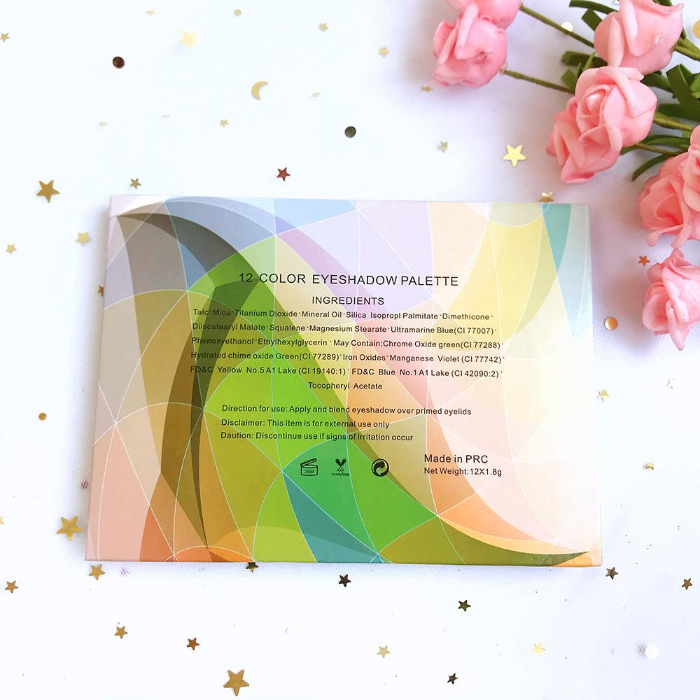 New Make Up Eye Shadow Cosmetics Custom Glitter 12 Colors Private Label Eyeshadow Palettes - Shmily Beauty