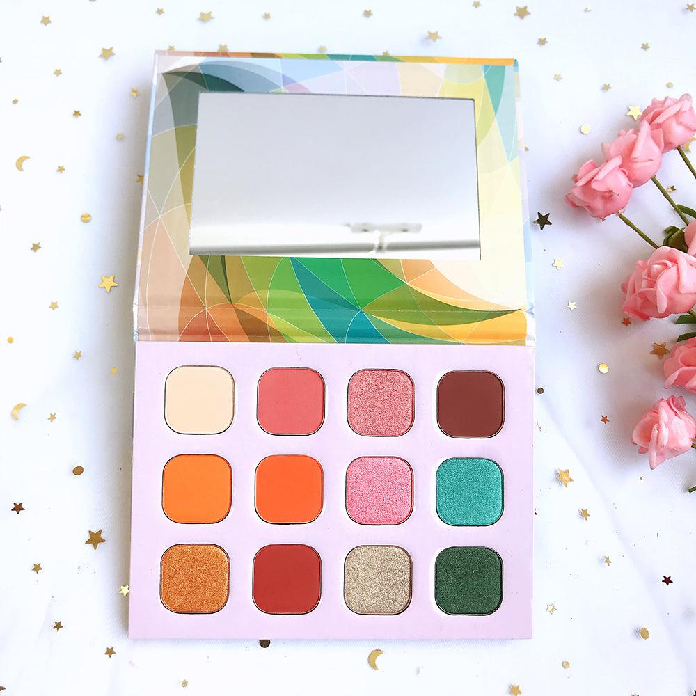 New Make Up Eye Shadow Cosmetics Custom Glitter 12 Colors Private Label Eyeshadow Palettes - Shmily Beauty