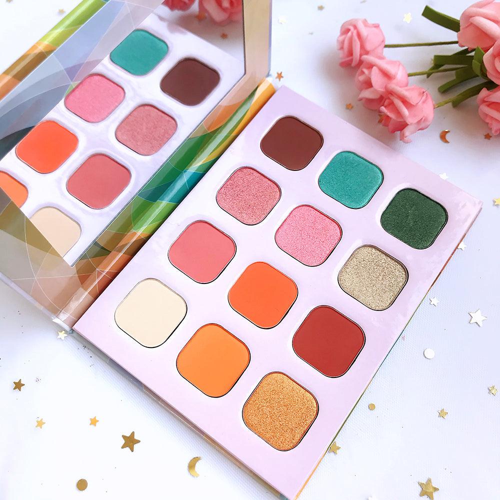 New Make Up Eye Shadow Cosmetics Custom Glitter 12 Colors Private Label Eyeshadow Palettes - Shmily Beauty