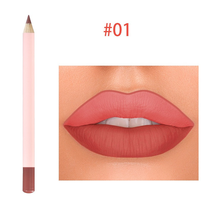 18 Color Lipliner Pencil Matte Vegan Waterproof Crayon Lip Liner