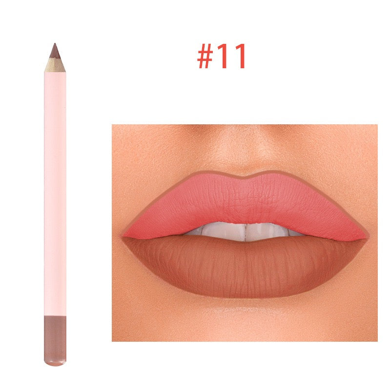 18 Color Lipliner Pencil Matte Vegan Waterproof Crayon Lip Liner