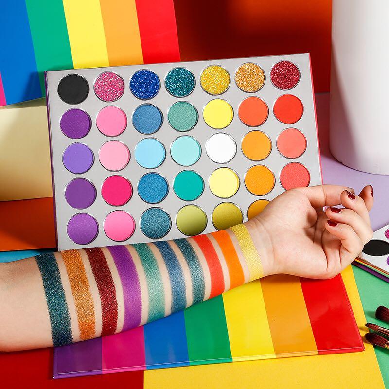 Wholesale 35 Colors Custom Beauty Glitter Matte Eye shadow Private Label High Pigment Eyeshadow Palette - Shmily Beauty