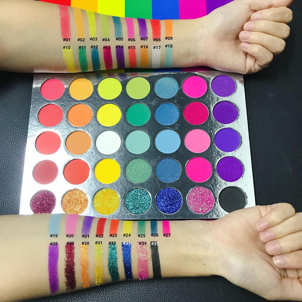 Wholesale 35 Colors Custom Beauty Glitter Matte Eye shadow Private Label High Pigment Eyeshadow Palette - Shmily Beauty