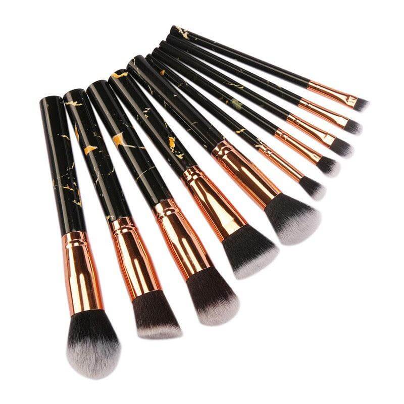 10pcs Marble Brushes Face Cosmetics Private Label Makeup Brush Set - Shmily Beauty