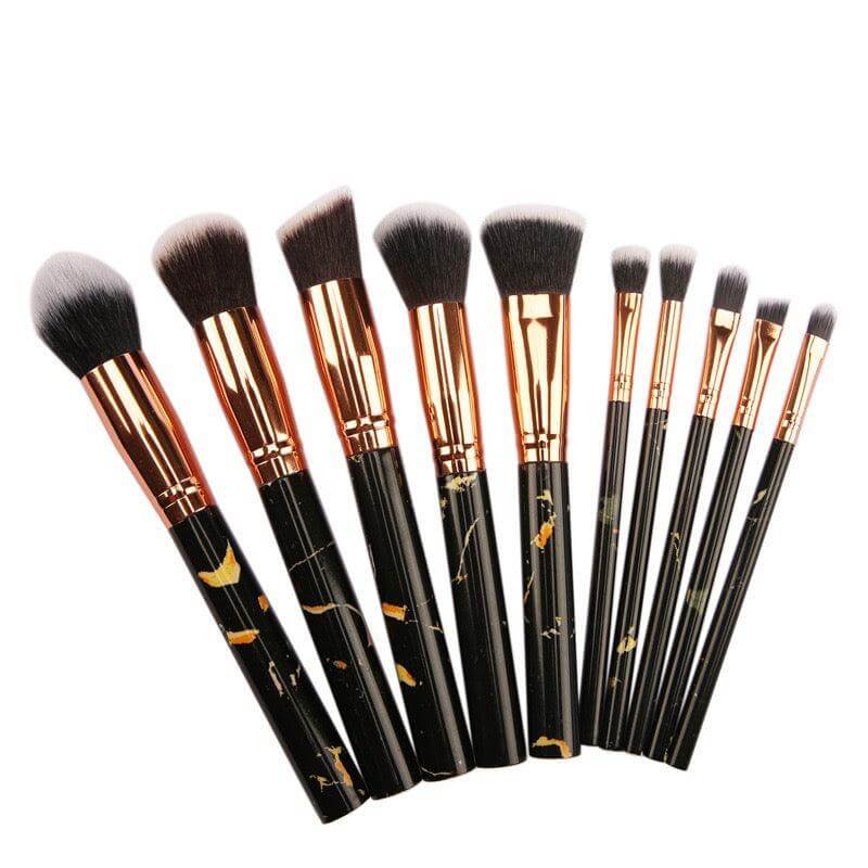 10pcs Marble Brushes Face Cosmetics Private Label Makeup Brush Set - Shmily Beauty