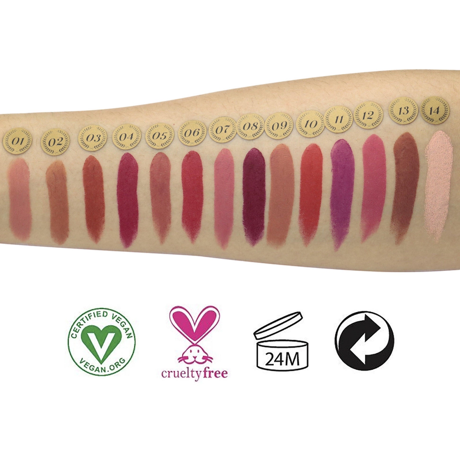 14 Colors Waterproof Matte Lipstick Long Lasting Moisturize Bullet Lipstick - Shmily Beauty