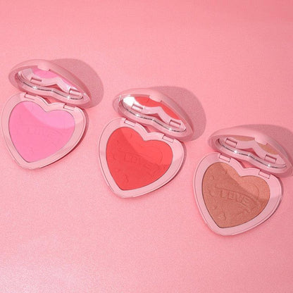 3 Color Heart Shape Contour Highlight Blush Vegan Blush Palette - Shmily Beauty
