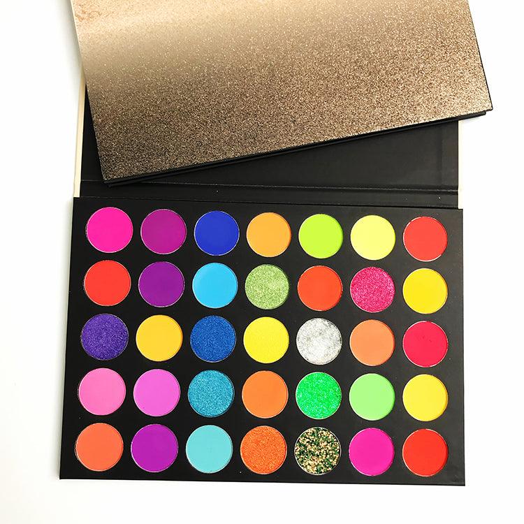 35 Colors High-Quality Neon Eyeshadow Palettes With Vibrant Colors - Shmily Beauty