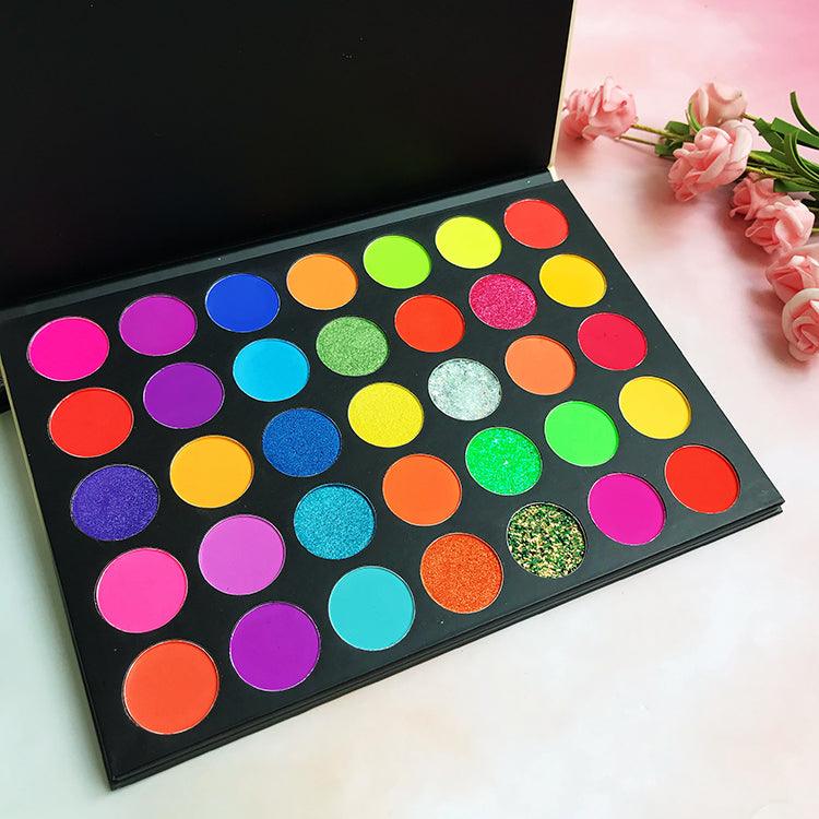 35 Colors High-Quality Neon Eyeshadow Palettes With Vibrant Colors - Shmily Beauty