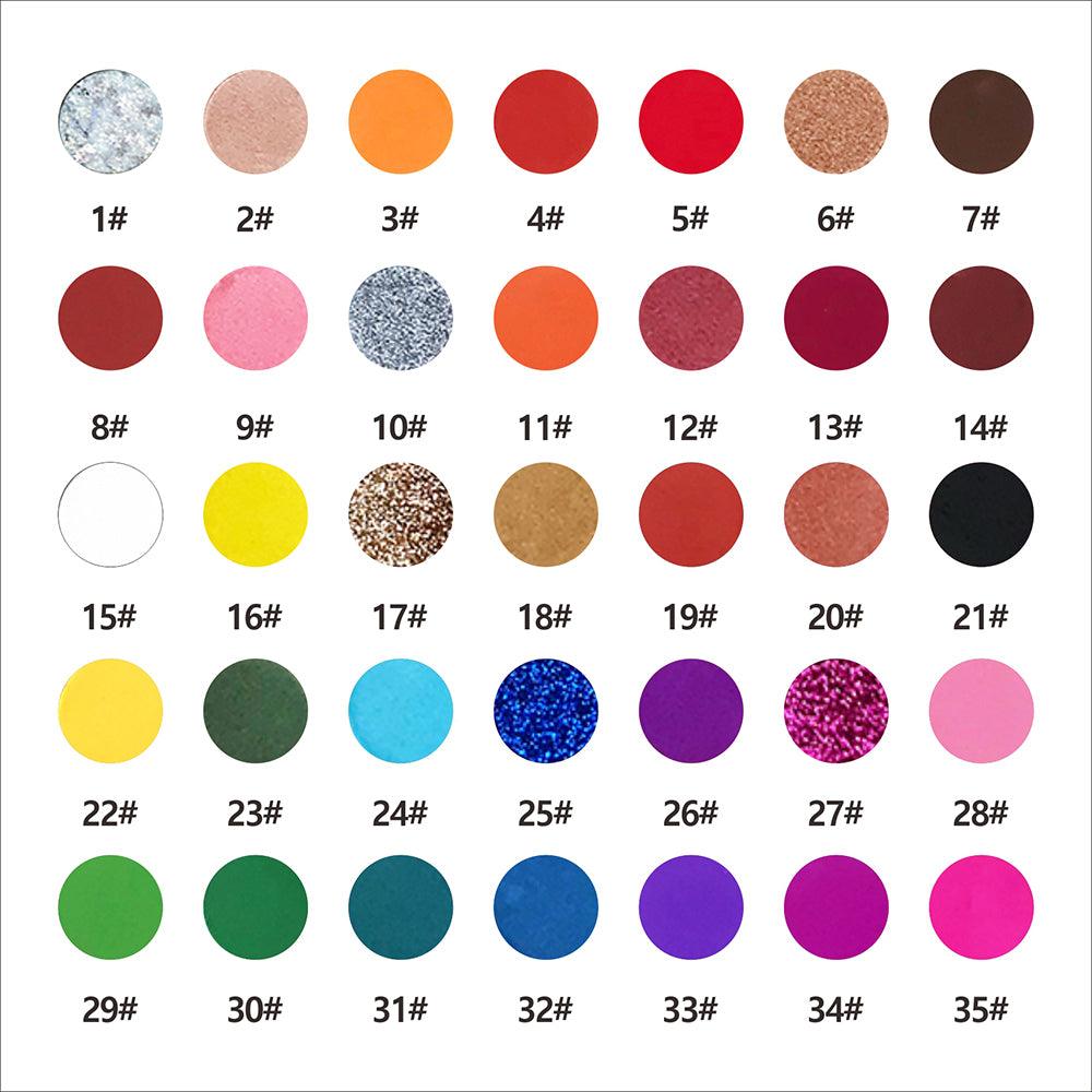 35 Pressed Glitter High Pigment Eye Shadow Stamp Pallets Vendors Private Label Eyeshadow Palettes - Shmily Beauty