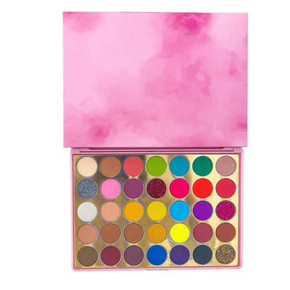 High Pigment 35 Colors Custom Beauty Glitter Matte Eye shadow Plastic Eyeshadow Palettes Private Label - Shmily Beauty