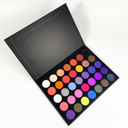 High Pigment 35 Colors Glitter Matte Eye shadow Black Case Eyeshadow Palettes Private Label - Shmily Beauty